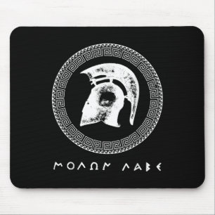 Molon Labe Spartan Warrior Helmet Ancient Greek Wa Mouse Pad