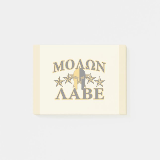 Molon Labe Spartan Warrior Helmet Golden Decor Post-it Notes (Front)