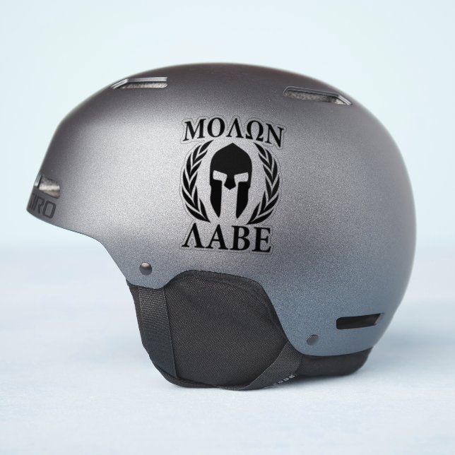 Molon Labe Spartan Warrior Laurels Carbon Style (Helmet Side)