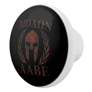Molon Labe Spartan Warrior Laurels Ceramic Knob