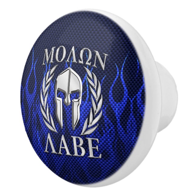 Molon Labe Spartan Warrior Laurels Ceramic Knob (Right)