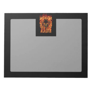 Molon Labe Spartan Warrior Laurels on Fire Notepad