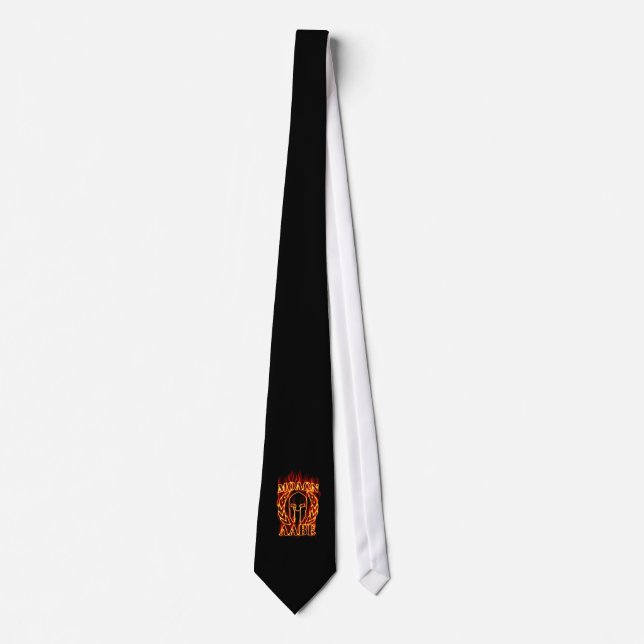 Molon Labe Spartan Warrior Laurels on Fire Tie (Front)