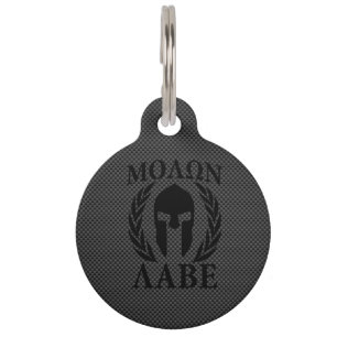Molon Labe Spartan Warrior Laurels Pet Tag