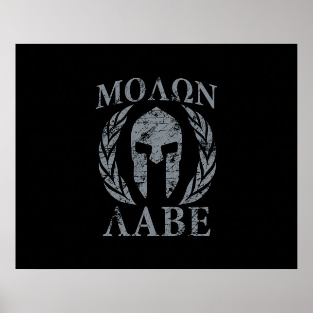 Molon Labe Spartan Warrior Laurels Poster (Front)
