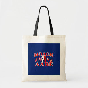 Molon Labe Spartan Warrior Mask 5 stars Patriot Tote Bag