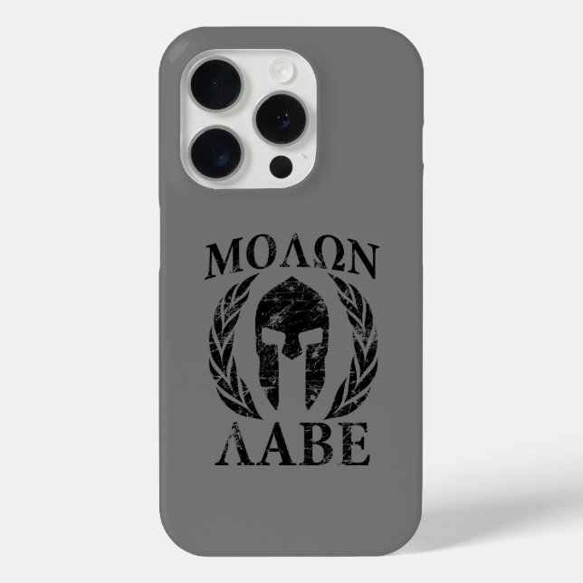 Molon Labe Spartan Warrior Mask in Laurels on a Case-Mate iPhone Case (Back)