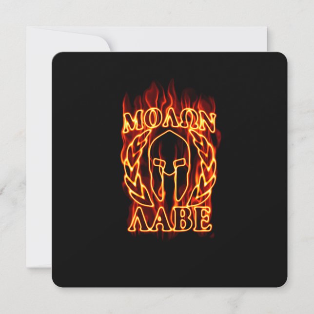 Molon Labe Spartan Warrior on Fire (Front)
