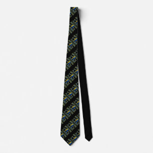 Molon Labe Spartan Warrior Yellow Blue Decor Tie