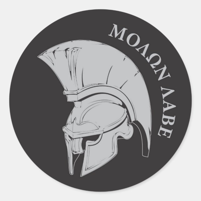 Molon Labe vers02 rund decal sticker (Front)