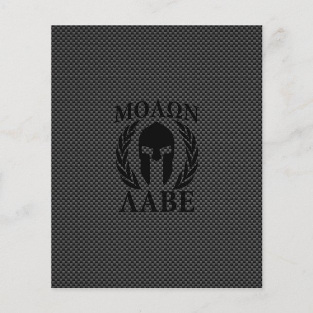 Molon Labe Warrior Laurels on Black Carbon Flyer (Front)