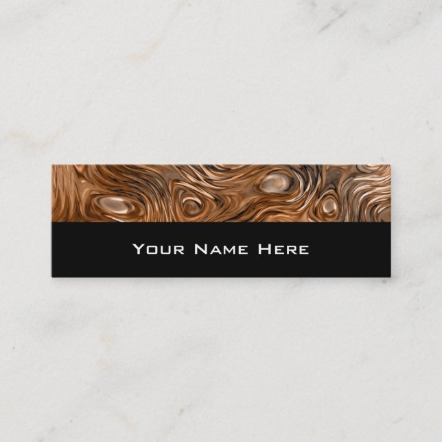 Molten "Copper" print business card skinny black (Front)