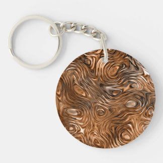 Molten "Copper" print Text acrylic black back Key Ring