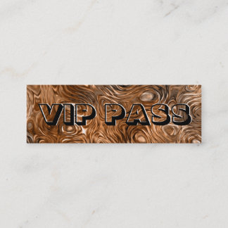 Molten "Copper" print 'VIP PASS' skinny black Mini Business Card