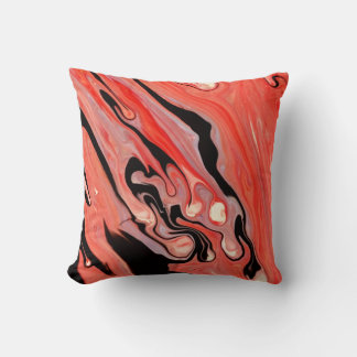 Molten Crimson & Black Fluid Cushion