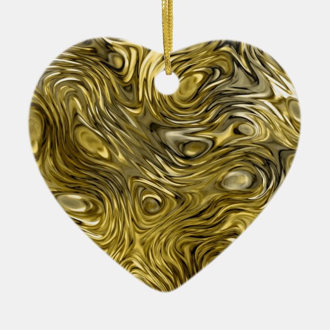 Molten "gold" print ornament heart (Front)