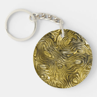 Molten "Gold" print Text acrylic cream back Key Ring