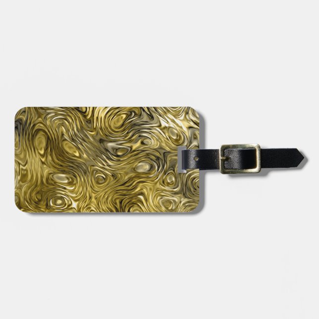 Molten "Gold" print Text luggage tag (Front Horizontal)