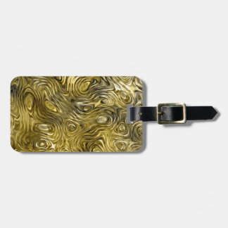 Molten "Gold" print Text luggage tag black back