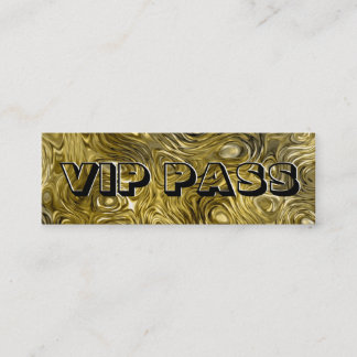 Molten "Gold" print 'VIP PASS' skinny black Mini Business Card