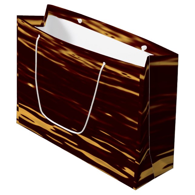 Molten Gold Ripple Effect Large Gift Bag (Front Angled)