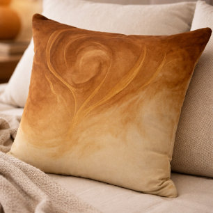 Molten Gold Swirl Throw Pillow