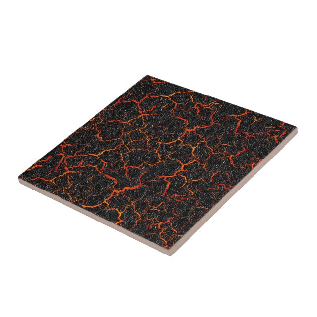 Molten hot lava through cracked earth tile (Side)
