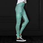 Molten Jade | Emerald Green Luxury Marble Leggings<br><div class="desc">#abstractart Sophisticated modern contemporary rich and vibrant emerald kelly green jewel tone abstract marble. This hand-painted watercolor and mixed medium gradient features abstract fluid swirls creating a cool pattern accented by glitter veins for texture that adds the perfect pop of colour and elegance. For matching products or customisations, please visit...</div>