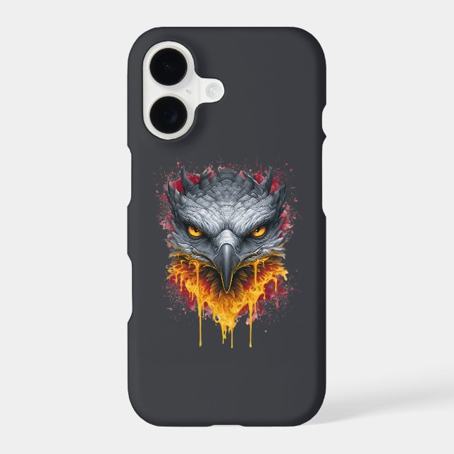 Molten Lava Hawk Watercolor Phone Case (Back)