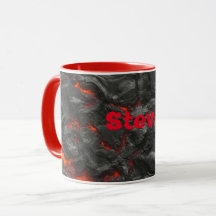 Molten lava volcano black and red
