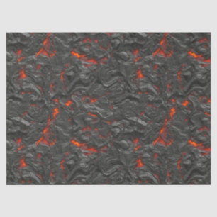 Molten lava volcano black and red tissue paper