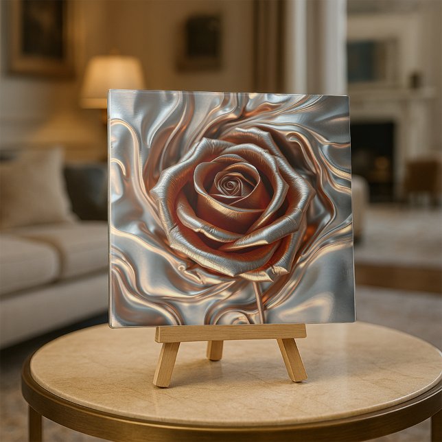 Molten Liquid Metallic Copper Silver Gold Rose  Tile (Creator Uploaded)