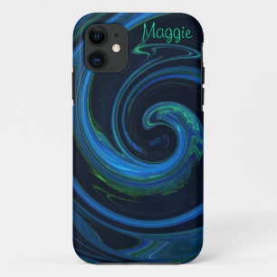 Molten Malachite Azurite Abstract Wave Case-Mate iPhone Case