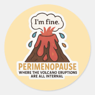 Molten Mood Swing Sticker – Perimenopause Volcano 