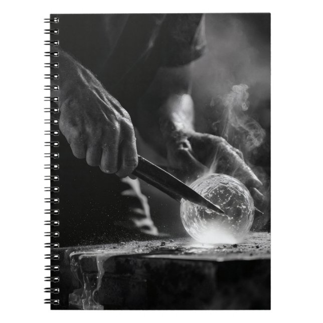 Molten Precision Black White Glass Art Notebook (Front)