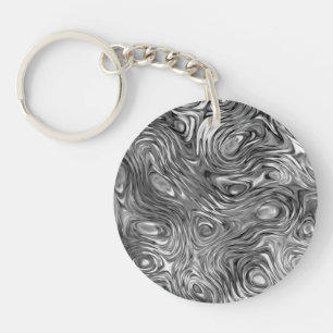 Molten print Text acrylic black back Key Ring