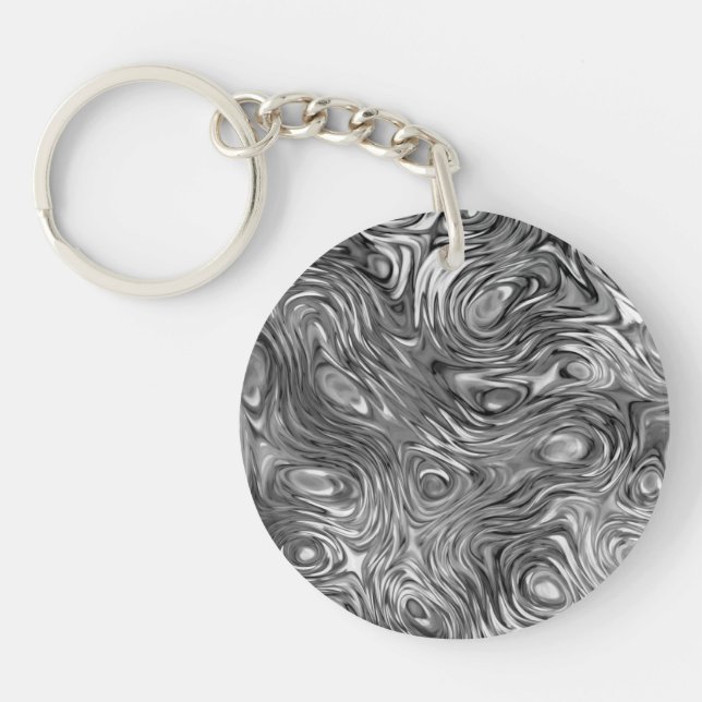 Molten print Text acrylic black back Key Ring (Front)