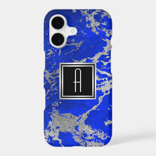 Molten Silver on Blue Monogram