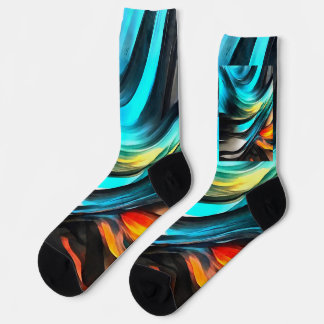 Molten Warmth Vivid Abstract Landscape 3 Socks