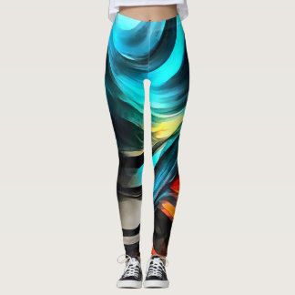 Molten Warmth Vivid Abstract Landscape 4 Leggings