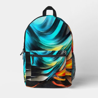 Molten Warmth Vivid Abstract Landscape 4 Printed Backpack