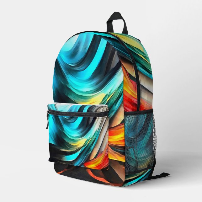 Molten Warmth Vivid Abstract Landscape 4 Printed Backpack (Back Corner Right)