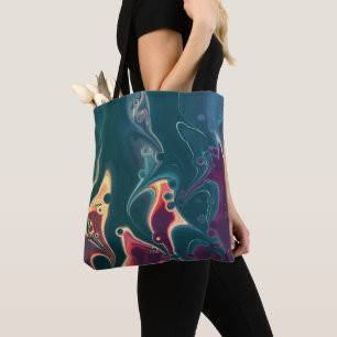 Molten Waves in Midnight Motion Tote Bag