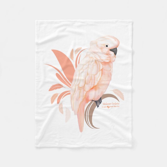 Moluccan Cockatoo Fleece Blanket (Front)