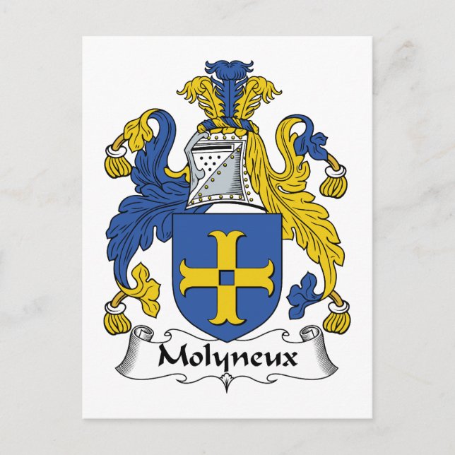 Molyneux Family Crest Postcard (Front)