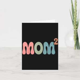 Mom2 mum squared mother of two twins mama mothers card