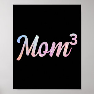 Mom3 Mum Of 3 Mother Of Three Kids Mama Mothers Da Poster