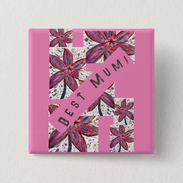 Mom! 15 Cm Square Badge (Front)