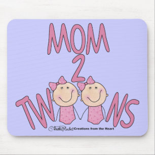 Mom 2 Twins Girls Mouse Pad