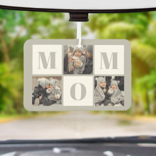Mom 3 Photo Collage Gray Car Air Freshener
